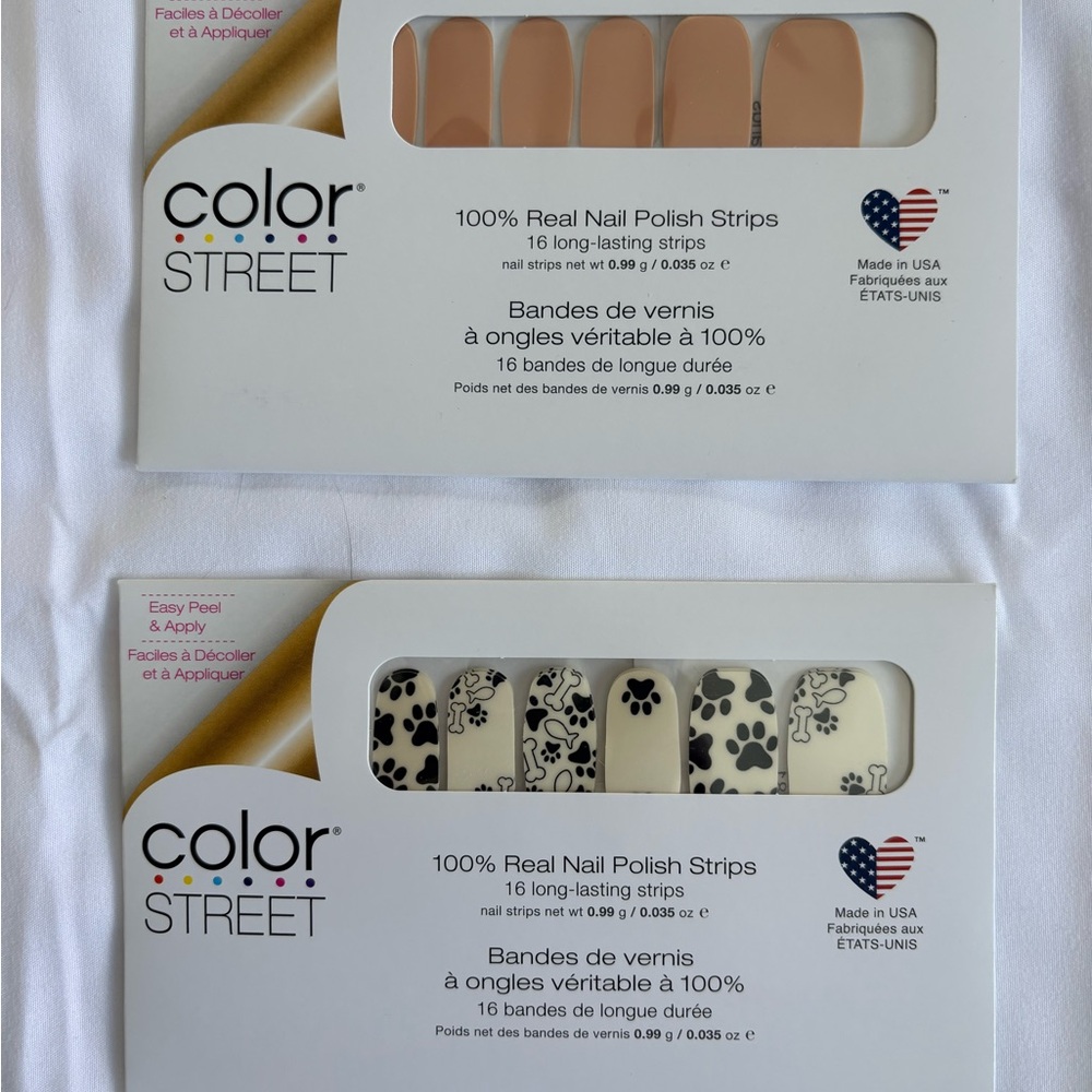 Color Street Black and White Paw Print Nail Strips Plus Bonus Pack!